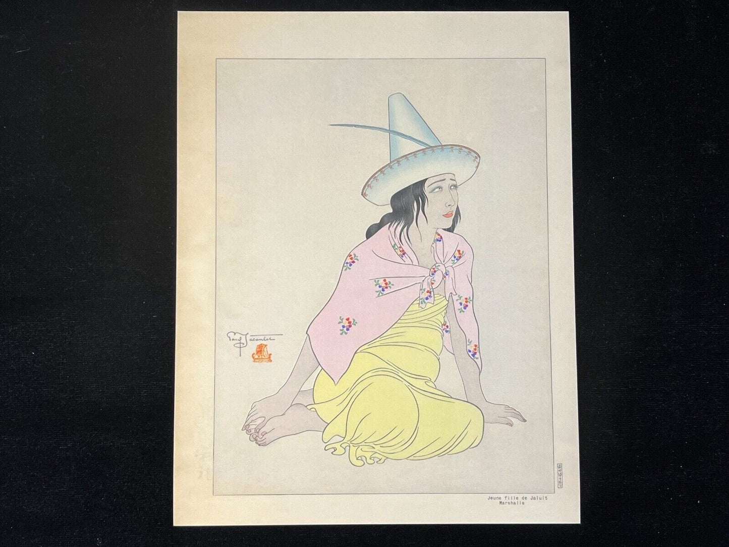 Paul Jacoulet Giclee Woodblock Print "Young Girl Of Jaluit" 7.75"x10"
