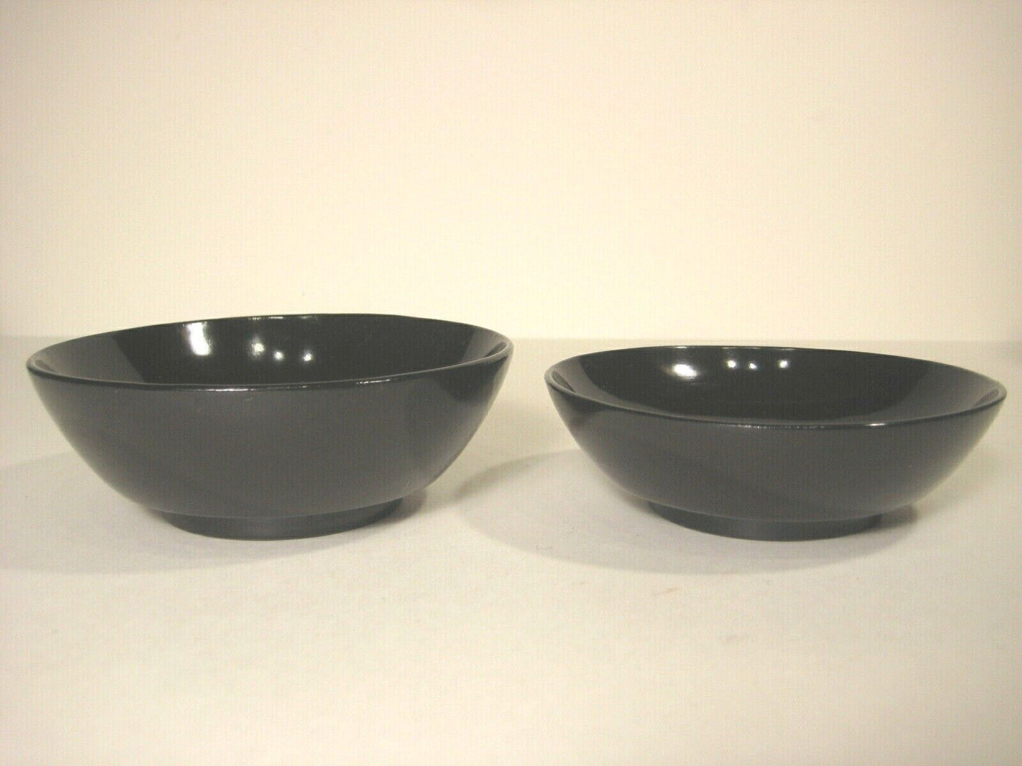 Antique Japanese Set Of 7 Meiji Era (C1880) High Sheen Black Lacquer Bowls