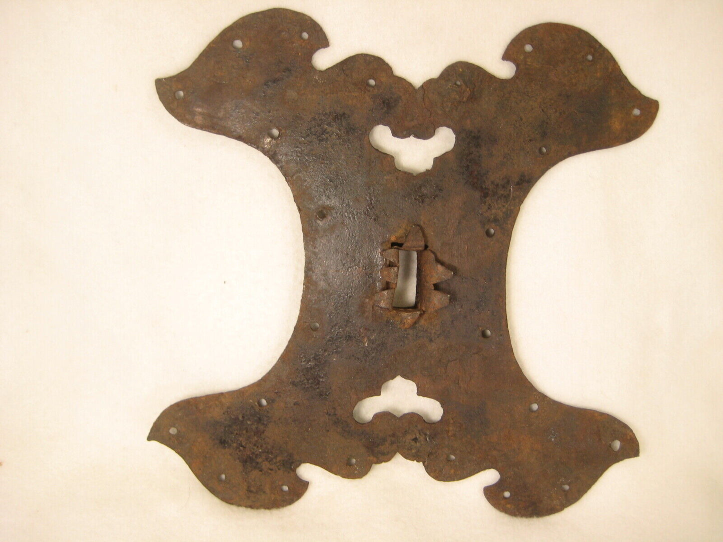 Antique Japanese Edo Era (C. 1700) Forged Iron Warehouse Door  Lock Plate