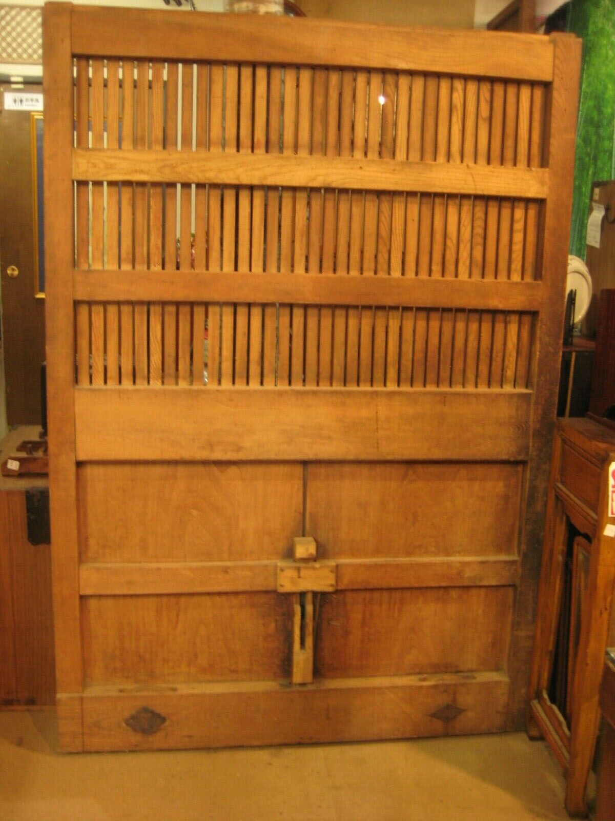Antique Japanese Edo Era (C 1700)  Warehouse Door Forged Iron & Zelkova Wood