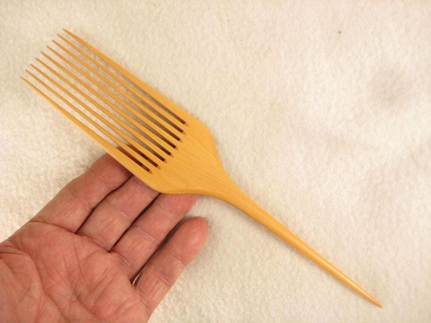 Japanese Antique (C.1910) Meiji Era Signed Boxwood Kanzashi Comb Hair Piece