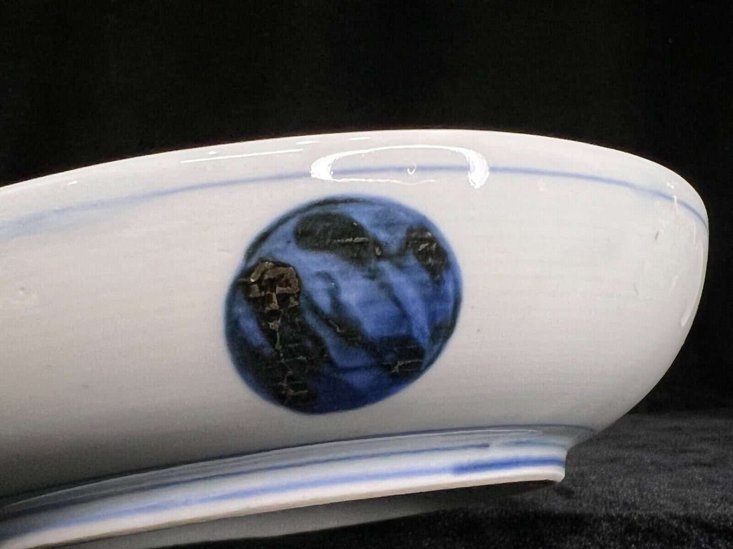 Antique Japanese Edo Era C1840 Imari Ceramic Shallow Bowl Shochikubai 6"