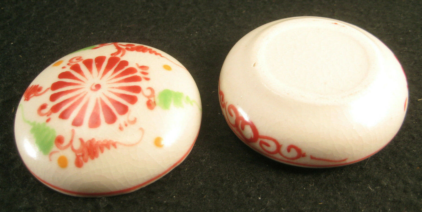 Antique Japanese Ceramic Hand Painted Kogo Inscence Holder Tea Ceremony White