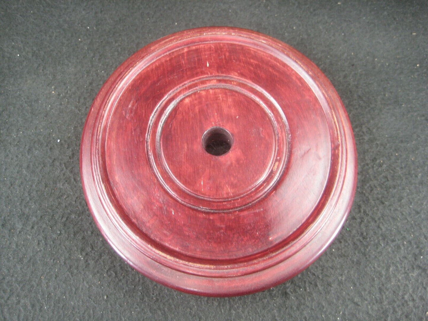 Vintage / Antique Red Stained Chinese Vase Bowl Stand Pedestal Display 5"