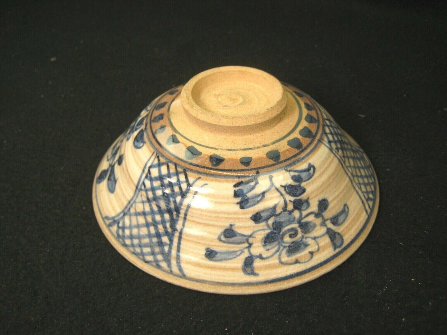 Vintage Japanese Tea Ceremony Ceramic Chawan Hand Painted Floral Tea Bowl