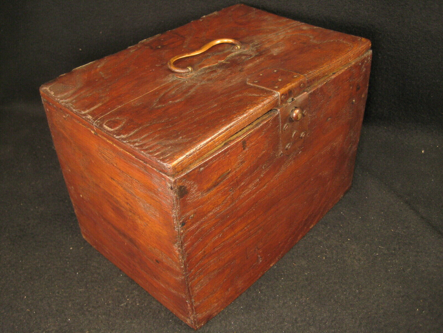 Antique Japanese Meiji Era (C1900) Kiri Wood Suzuribako Calligraphy Tansu Chest