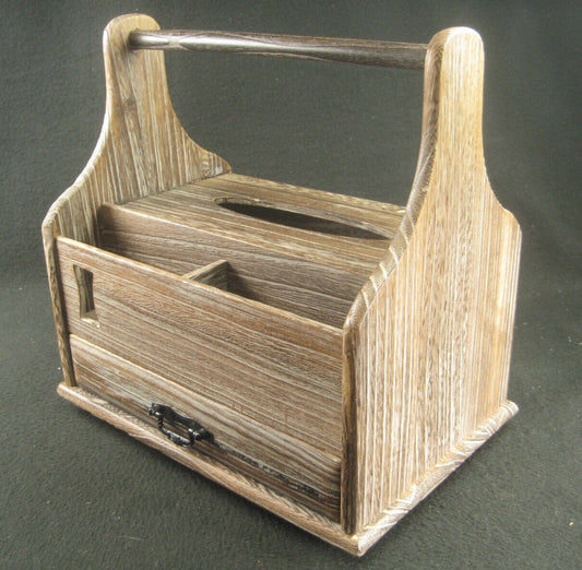 Japanese Kiri Wood Tissue Caddy & Storage Box Remote Controls Lazy-Susan