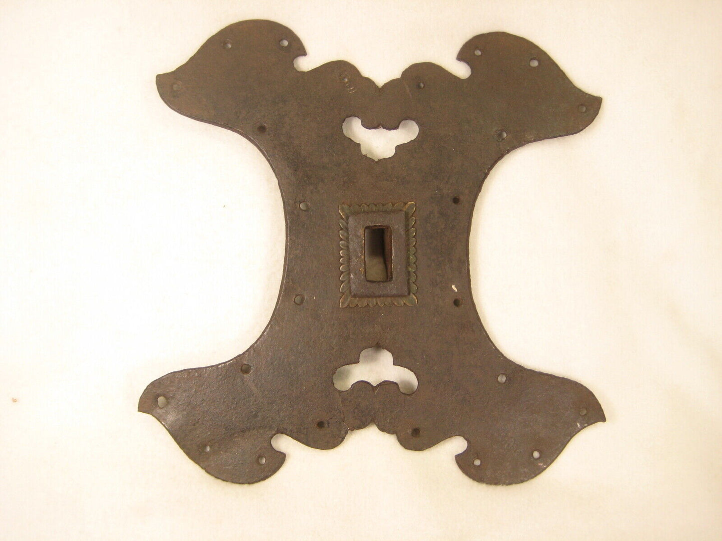 Antique Japanese Edo Era (C. 1700) Forged Iron Warehouse Door  Lock Plate