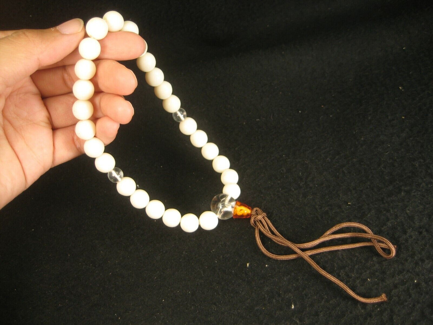 Vintage Japanese Buddhist White Prayer Beads Ojuzu Rosary Onenju Juzu