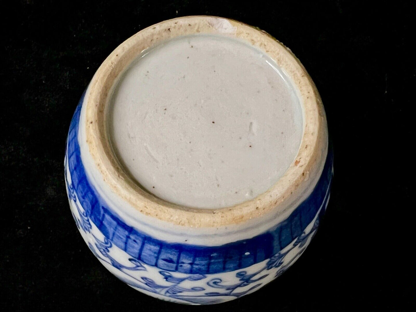 Antique Chinese Qing 19Th Century Blue & White Jar Double Happiness 3.25"