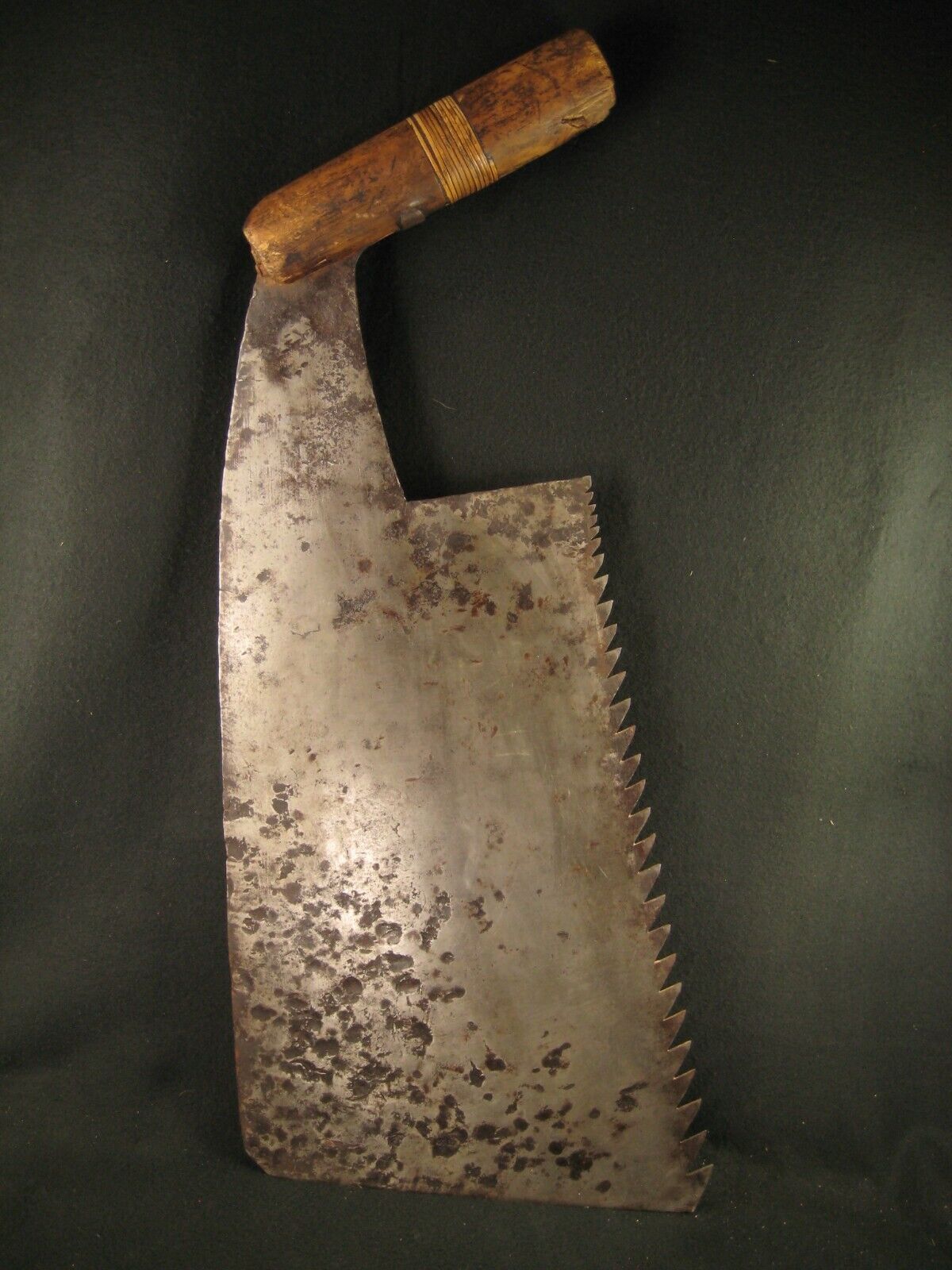 Antique Japanese  Signed Tool Forged Iron Huge Maebiki Nokogiri Whaleback Saw