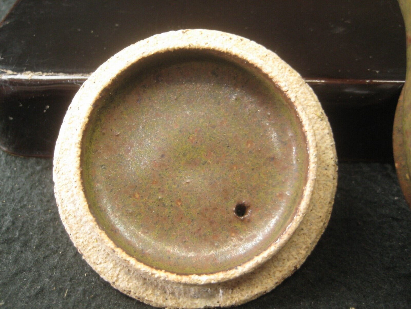 Kyusu Sencha Deep Green Earthenware Ceramic Tea Pot With Hallow Side Handel