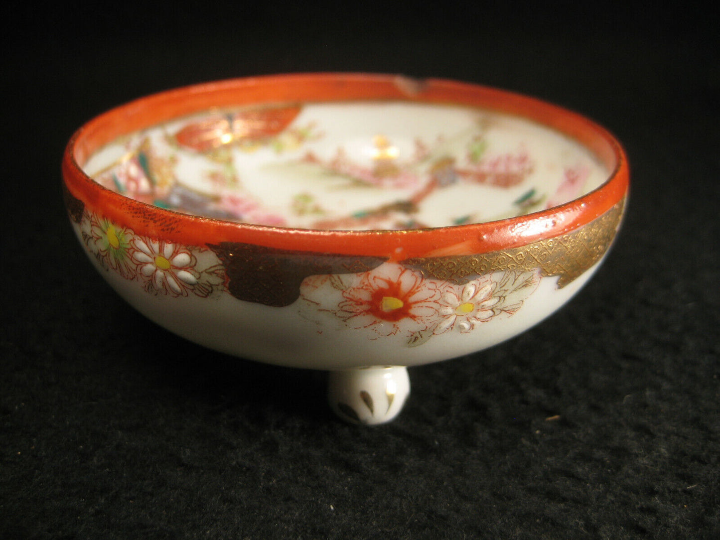 Antique Japanese (C 1920) Printed & Hand Painted Imari Ceramic Tea Cup Geisha