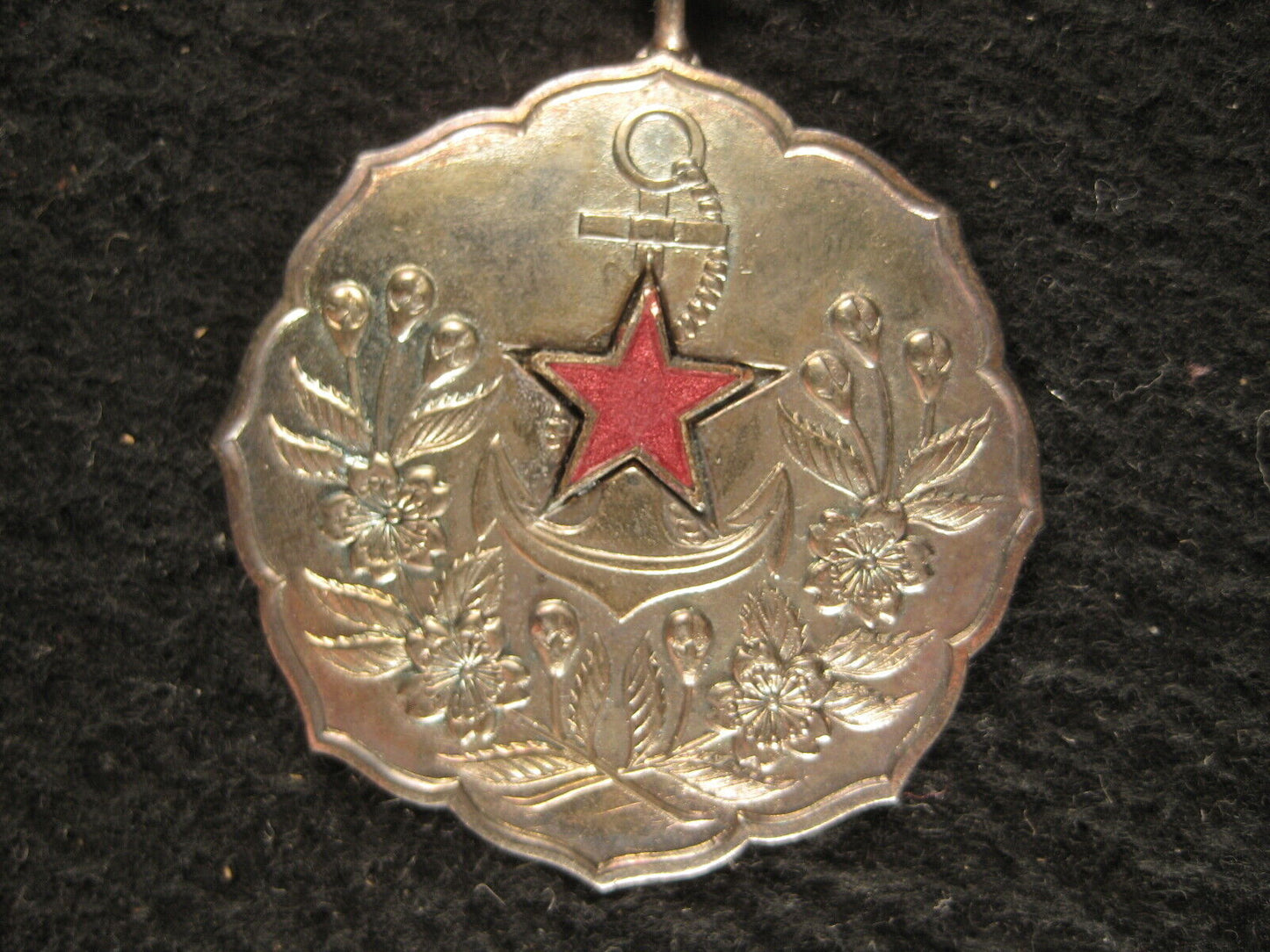 Antique Japanese Ww2 Sterling Silver Medal Patriotic Women'S Association Badge