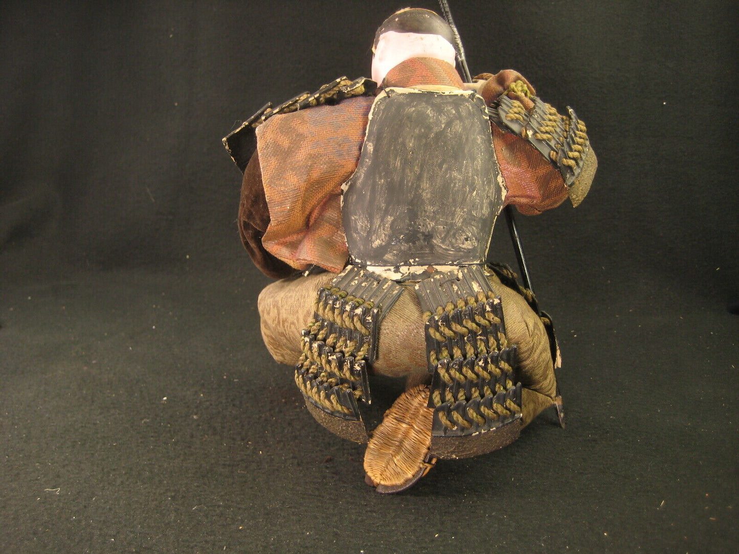 Antique  Meiji Era Japanese Samurai Warrior Doll Wooden Gofun Face Full Armor