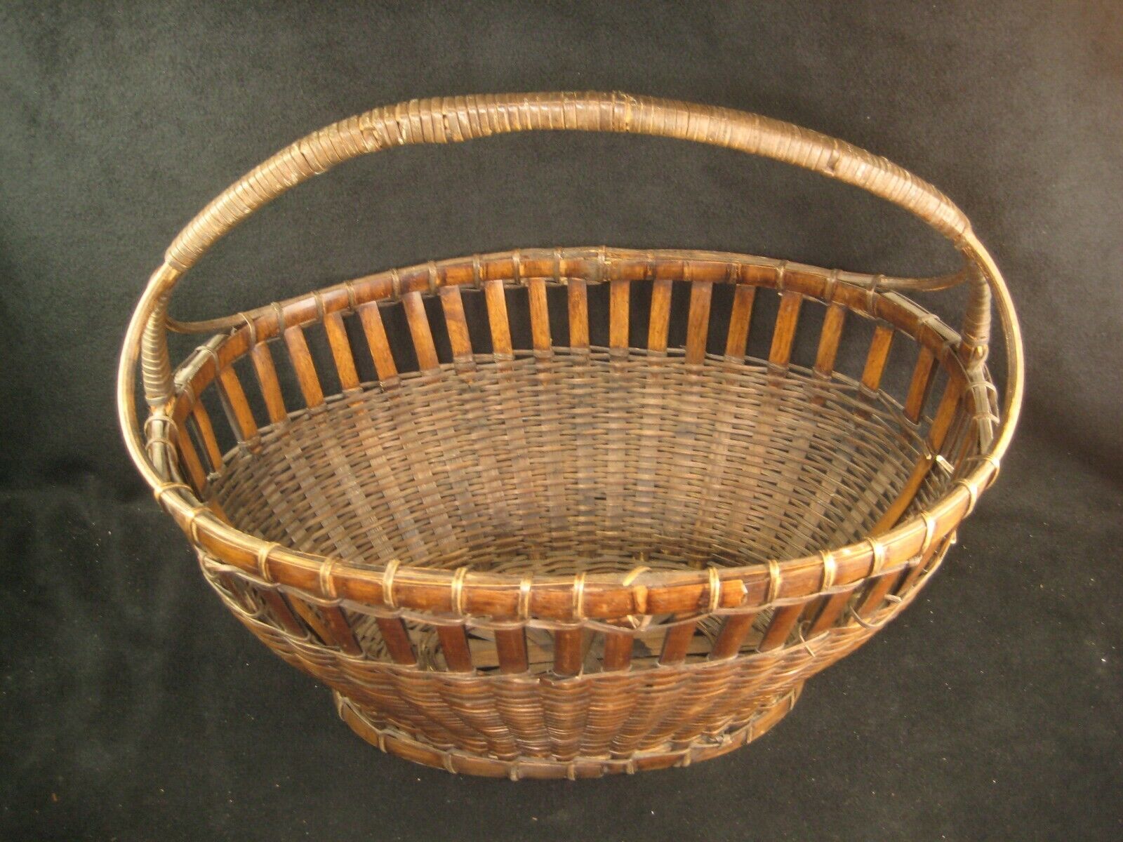 Japanese Antique Bamboo Basket with Root wood Handle. – Kuraya