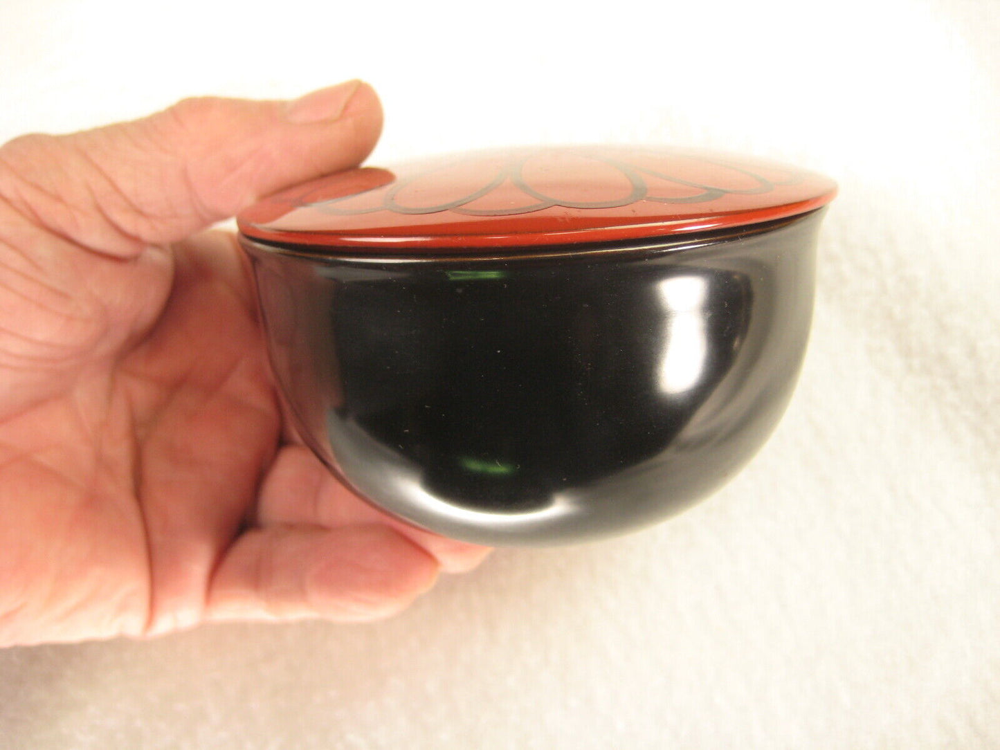 Vintage Japanese Wooden Lacquered Yunomi Sencha Lidded Tea Cup