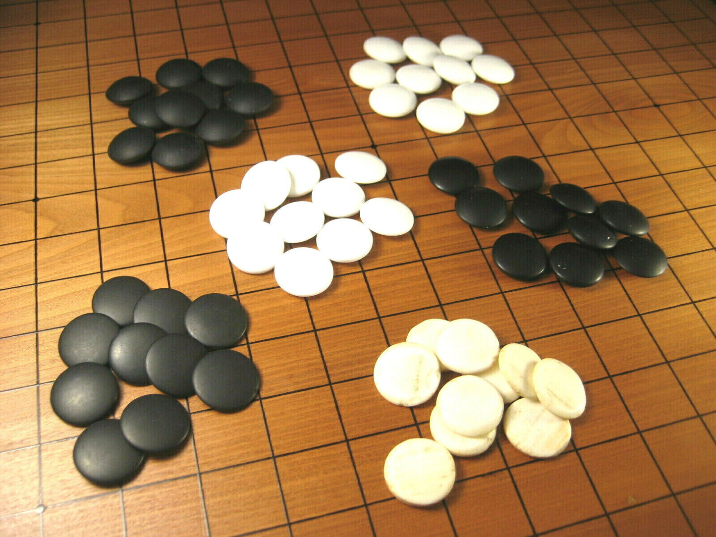 Vintage Japanese Go Game Stones X10 For Replacement - Black Glass 10Pcs ~1/8"