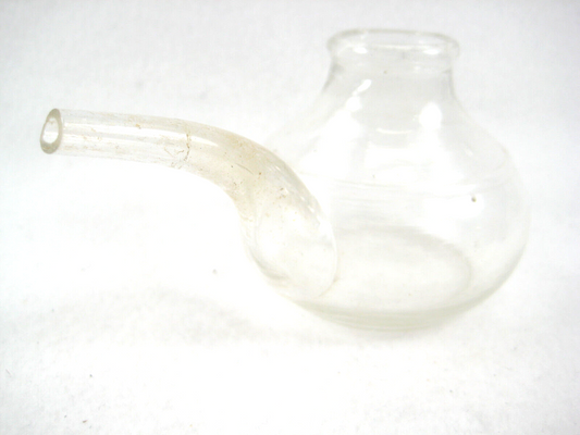 Antique Japanese Small Glass Blown Water Pour Decanter For Calligraphy 5" X 2.5"