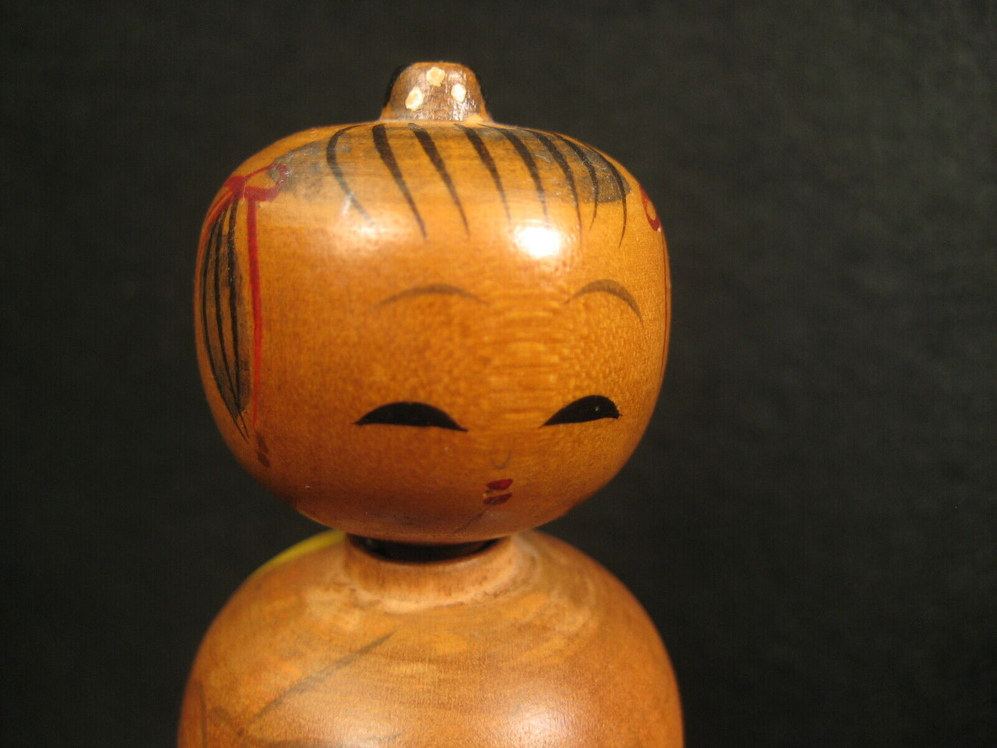 Vintage Japanese Showa Era (C.1940) Wooden Kokeshi Dollsamurai  5"