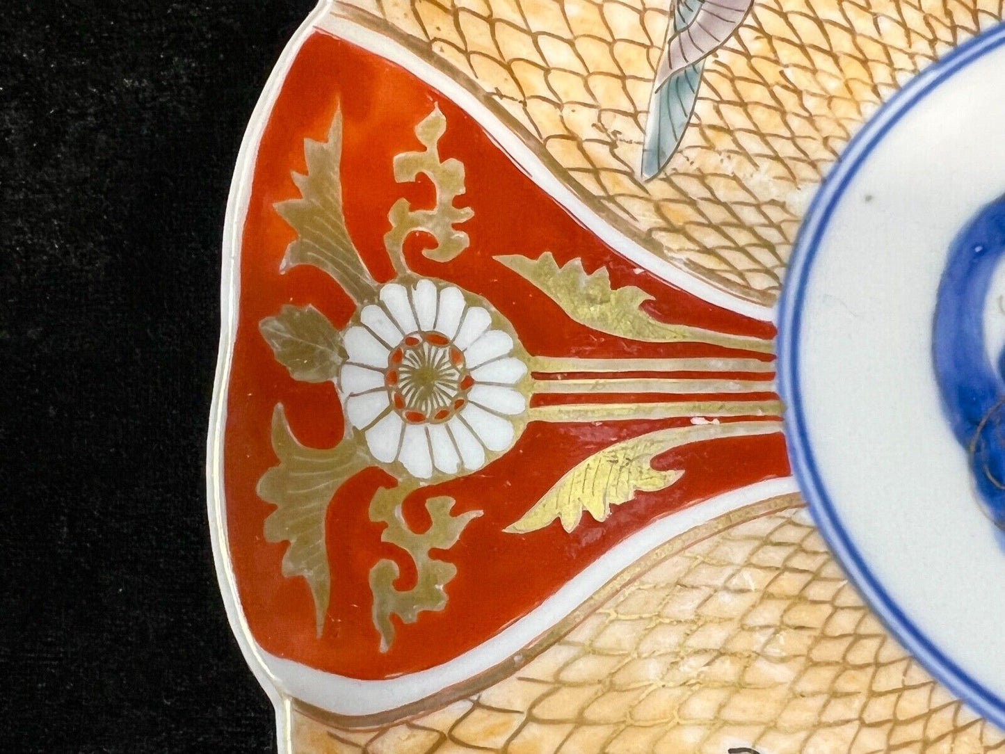 Antique Japanese 19Th Century Imari Ceramic Plate Snow Geese 8.75"
