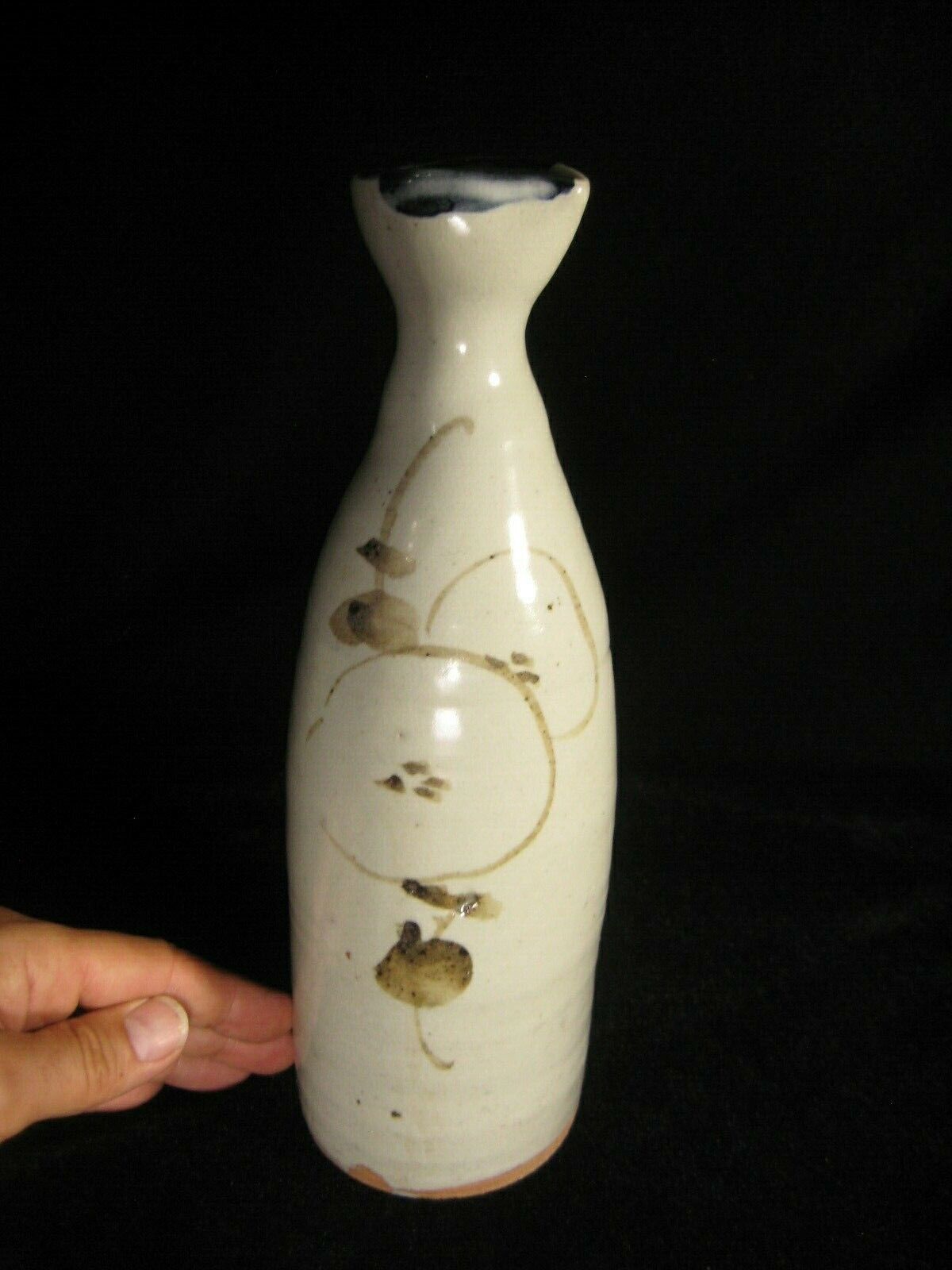 Antique Japanese Late Meiji Era (C. 1890) Ceramic Tokkuri Sake Bottle / Vase