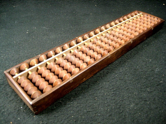 Vintage Japanese 126 Wooden Bead 21 Decimal Soroban Abacus 12"