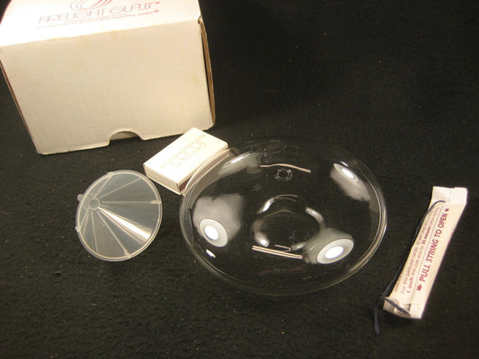 Vintage Handcrafted Firelight Glass Lamp Omni Tablelight 5" Oval Candle