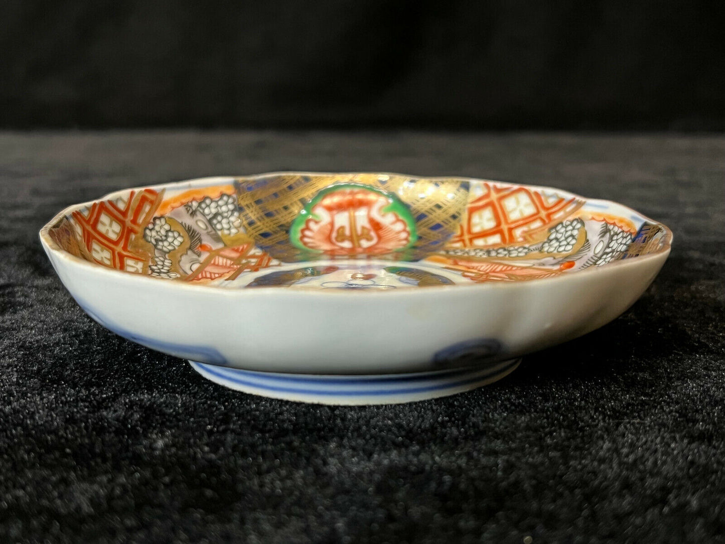 Antique Japanese Edo Era C1860 Imari Ceramic Shallow Bowl Repaired 4.5"