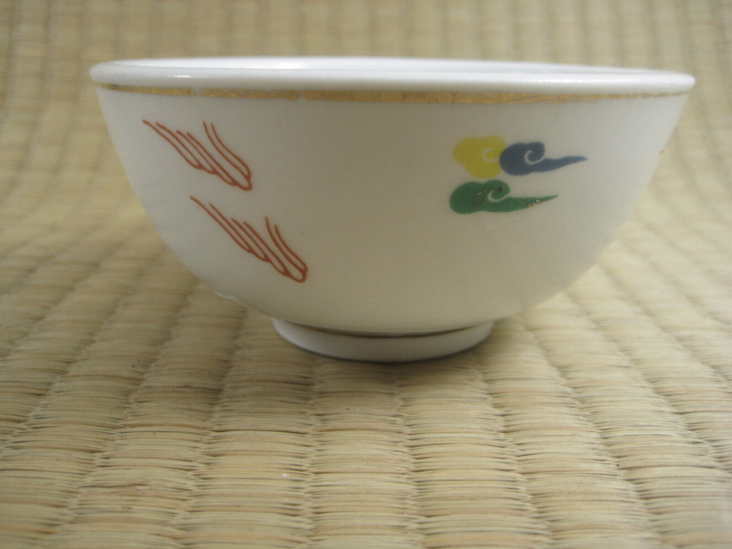 Vintage Chinese Resturaunt Soup Bowls With Red Dragon And Made In China Stamp