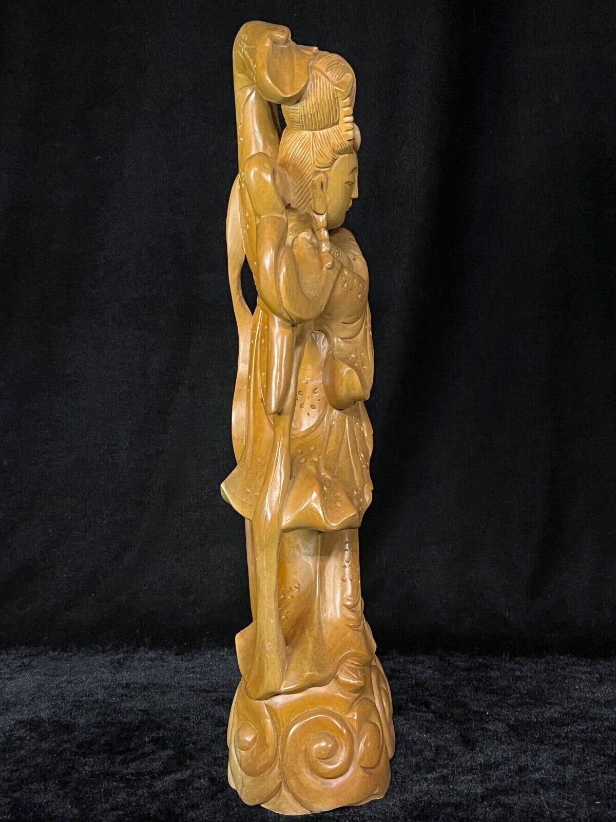 Vintage Chinese Quan Yin Carved Sculpture 18" Goddess ff Compassion