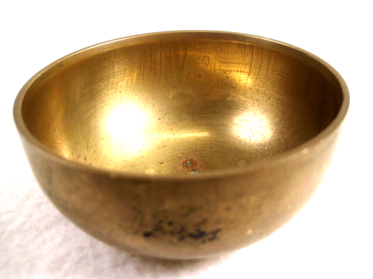Vintage Bronze Singing Bowl Buddhist Alter Meditation Zazen 3x1.5"