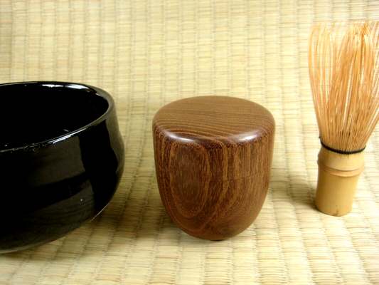 Vintage Japanese Natsume Tea Caddy Tea Ceremony Finished Keyaki Wood