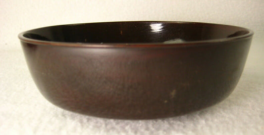 Antique Japanese Meiji Era (C1890) High Sheen Brown Lacquer Bowl Soup/Salad