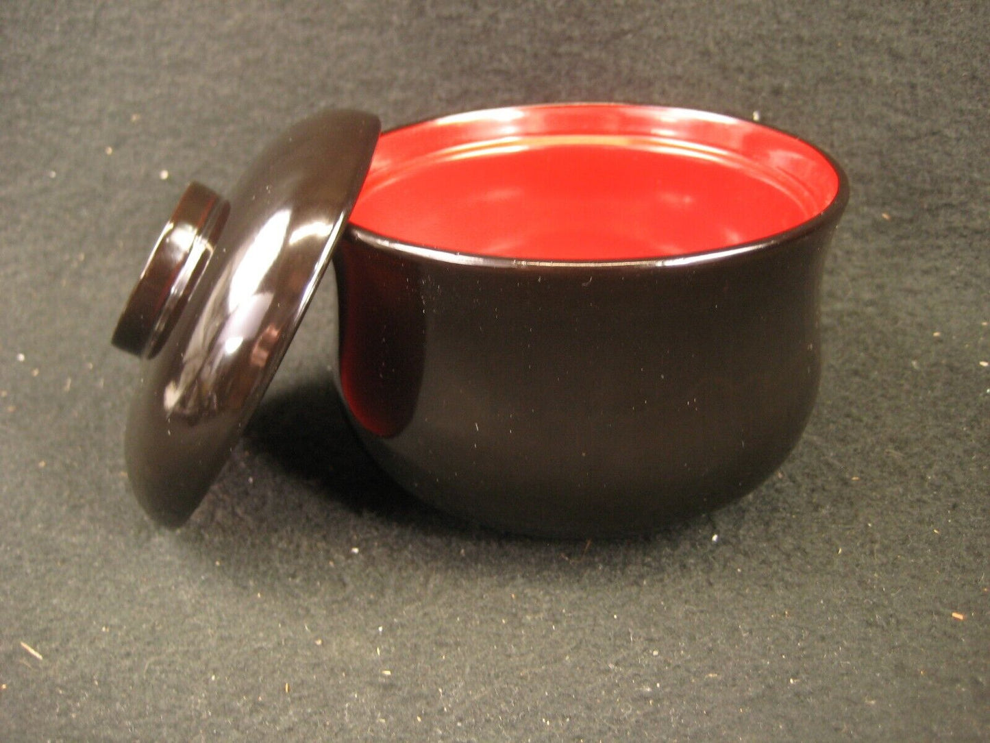 Antique Japanese Meiji Era (C.1910) Lacquer Wooden Lidded Soup / Rice Bowl Makie