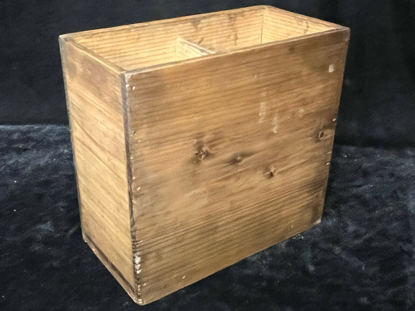 Antique Japanese (C1890) Signed Sugi Wood Storage Box For Soup Bowls Calligraphy