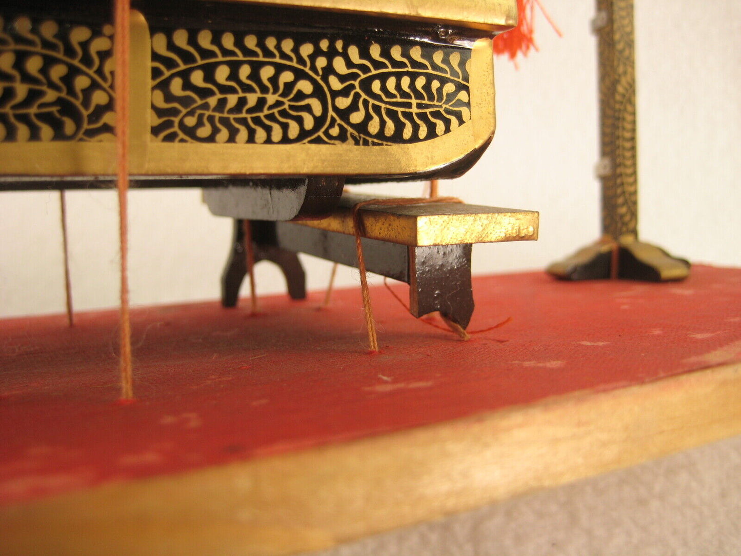Antique Japanese Hinanigyo Girls Day Black And Gold Lacquered Palanquin