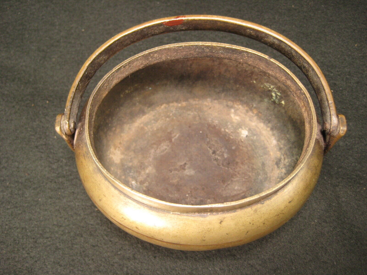 Antique Chinese Qing Dynasty 170 Yr Old Small Bronze Pierced Cover Hand Warmer