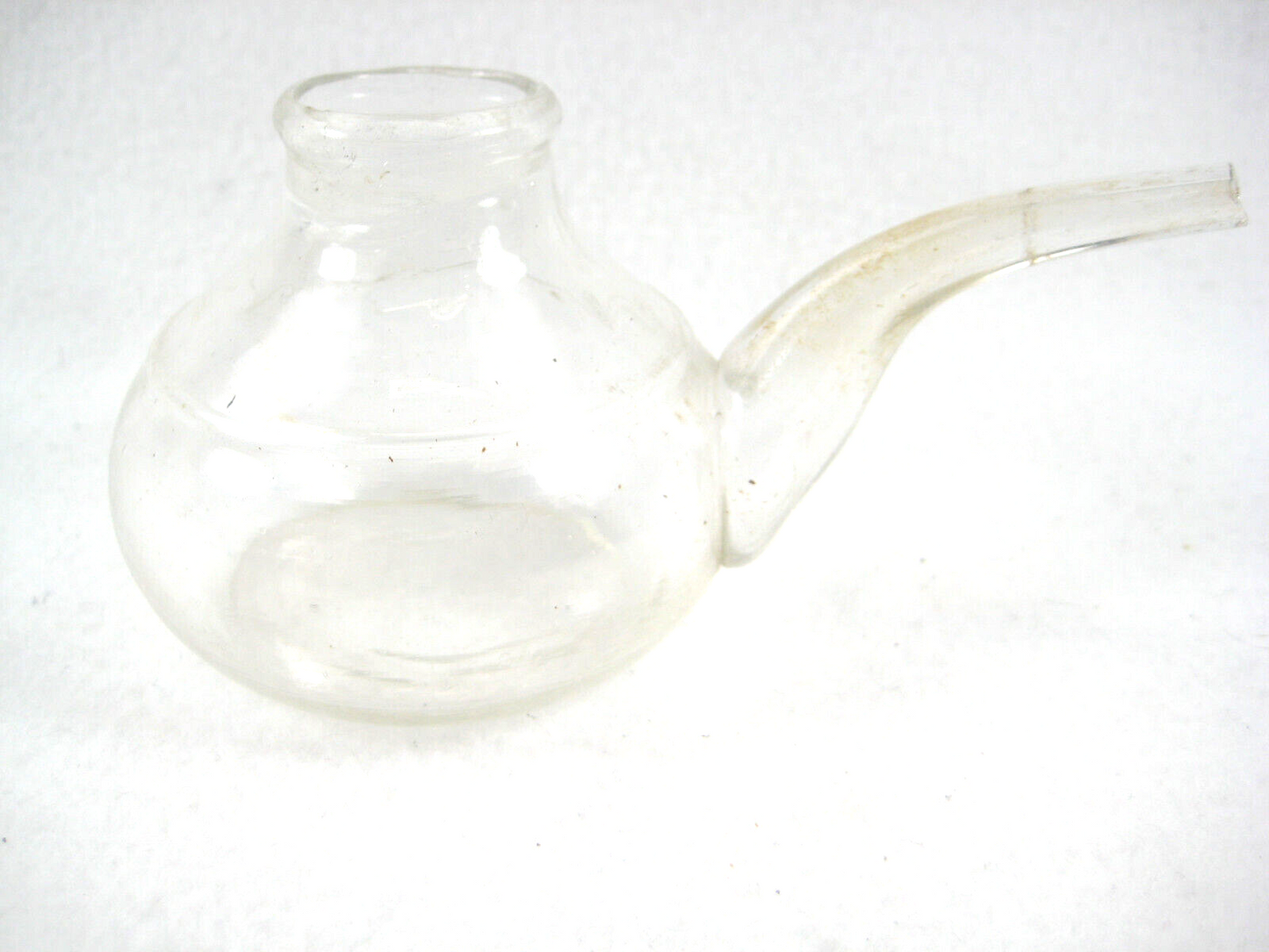 Antique Japanese Small Glass Blown Water Pour Decanter For Calligraphy 5" X 2.5"