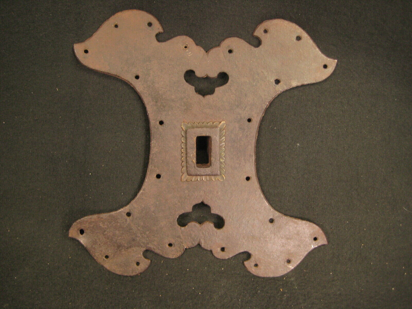 Antique Japanese Edo Era (C. 1700) Forged Iron Warehouse Door  Lock Plate