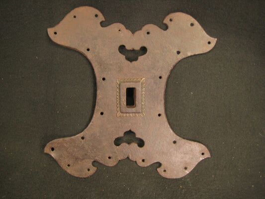 Antique Japanese Edo Era (C. 1700) Forged Iron Warehouse Door  Lock Plate