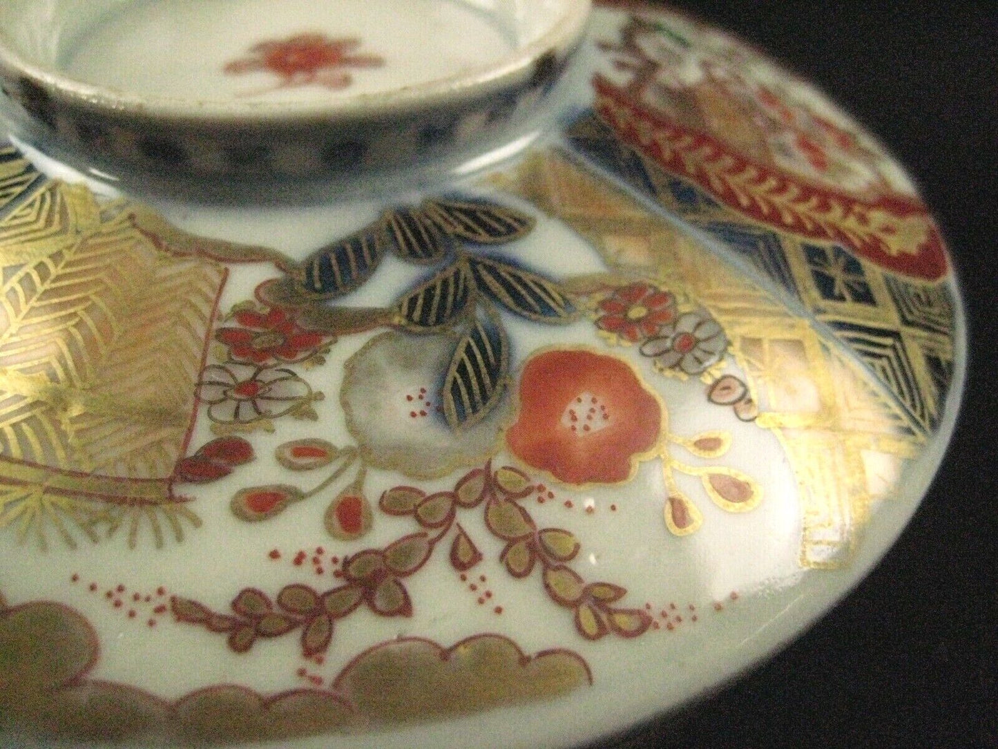 Antique Japanese Set Of 2 (C1880) Signed Lidded Ceramic Imari Bowl Floral 4.5"