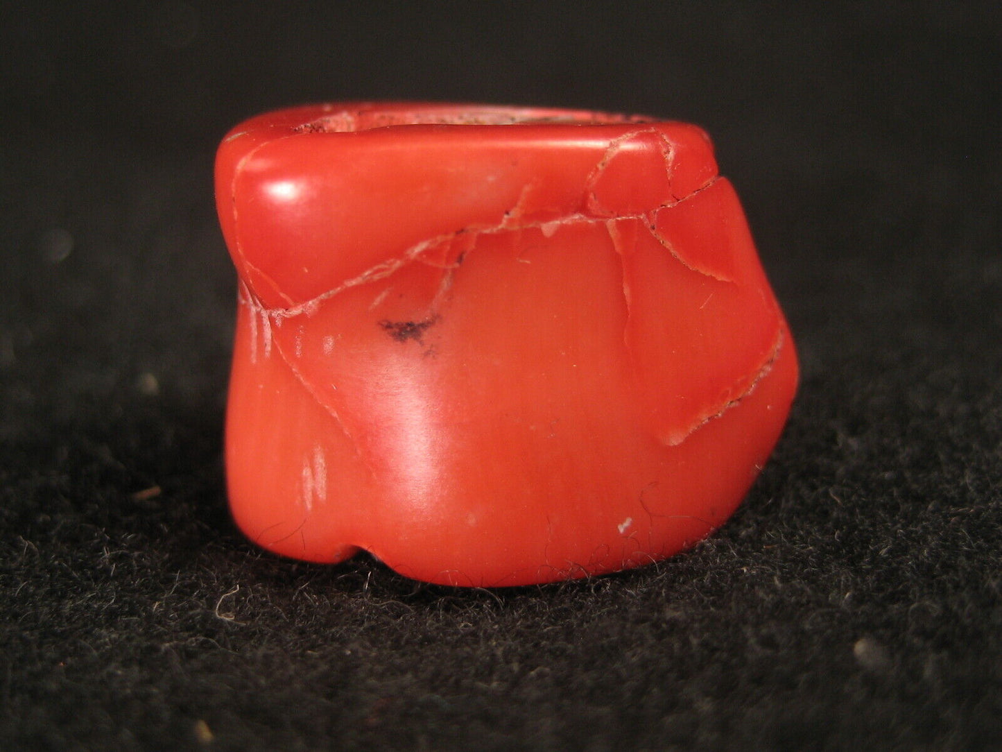 Antique Japanese Meiji Era Natural Red Coral Ojime Bead