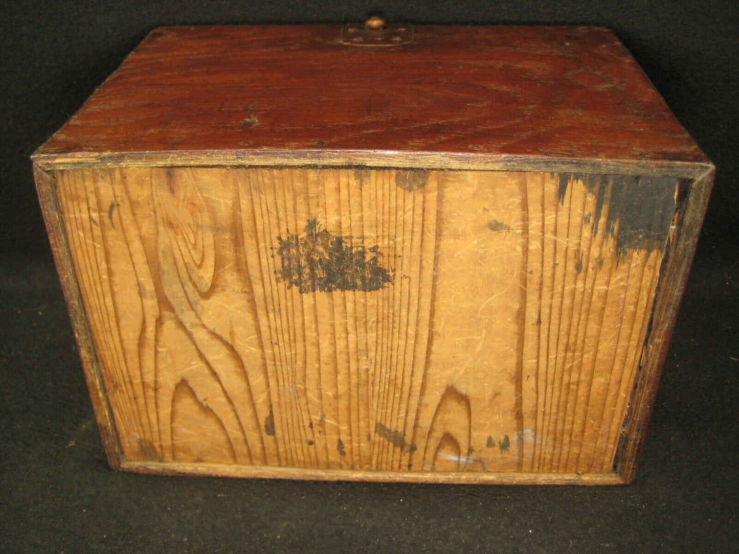 Antique Japanese Meiji Era (C1900) Kiri Wood Suzuribako Calligraphy Tansu Chest