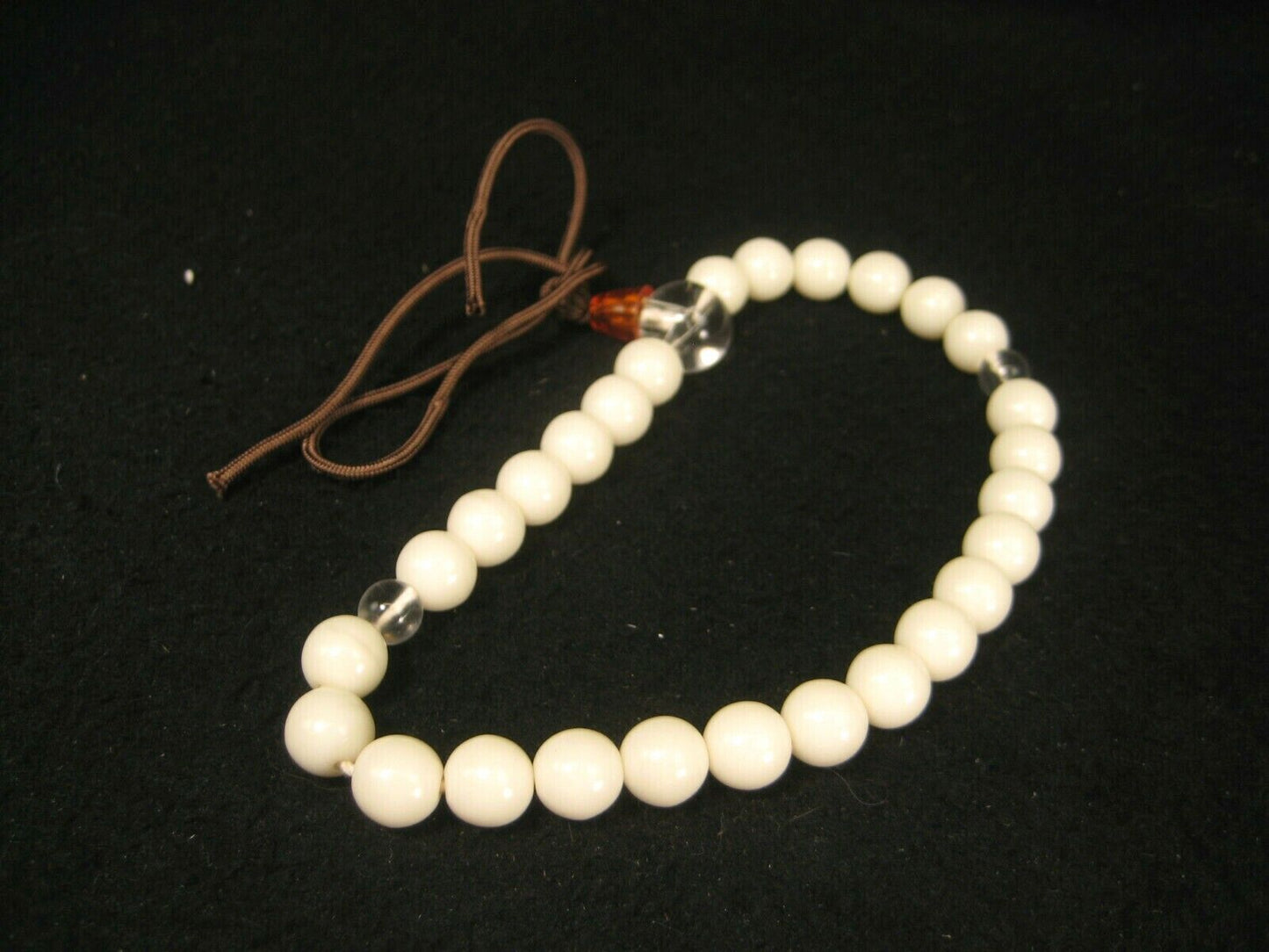 Vintage Japanese Buddhist White Prayer Beads Ojuzu Rosary Onenju Juzu