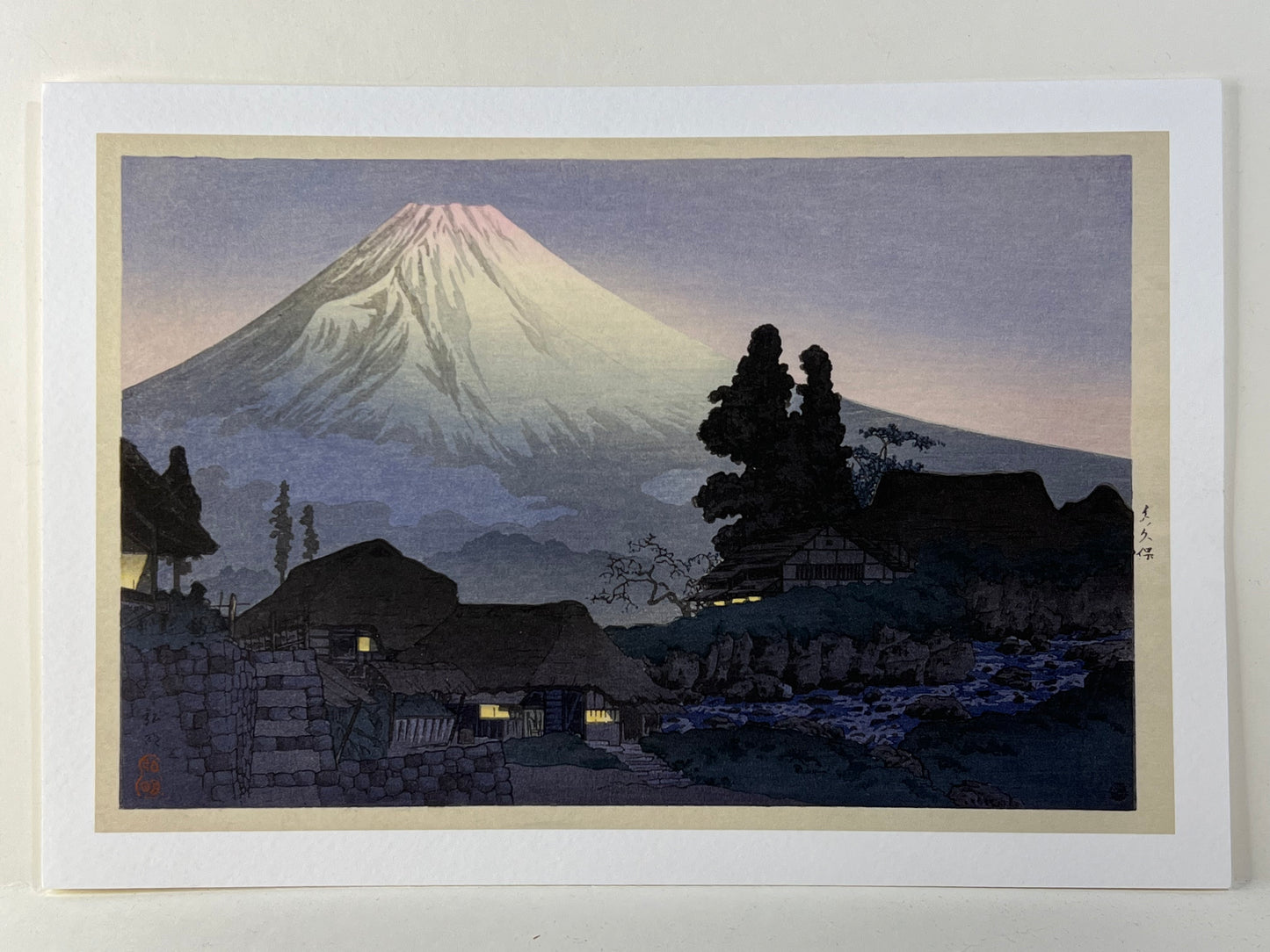 Shotei Takahashi Giclee Woodblock Print Mt Fuji from Mitsukubo 7.5" x 11"