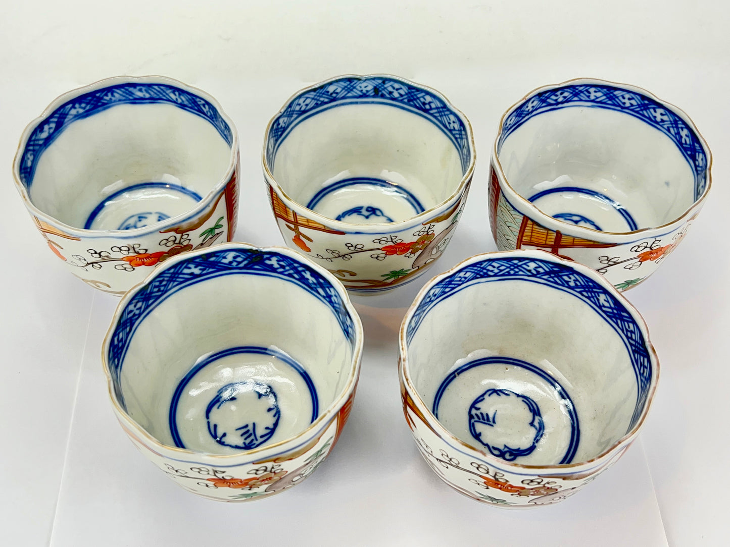 Antique Japanese Edo Era (c1850) Hand Painted Plum Blossom Ceramic Tea Cup 3.25"