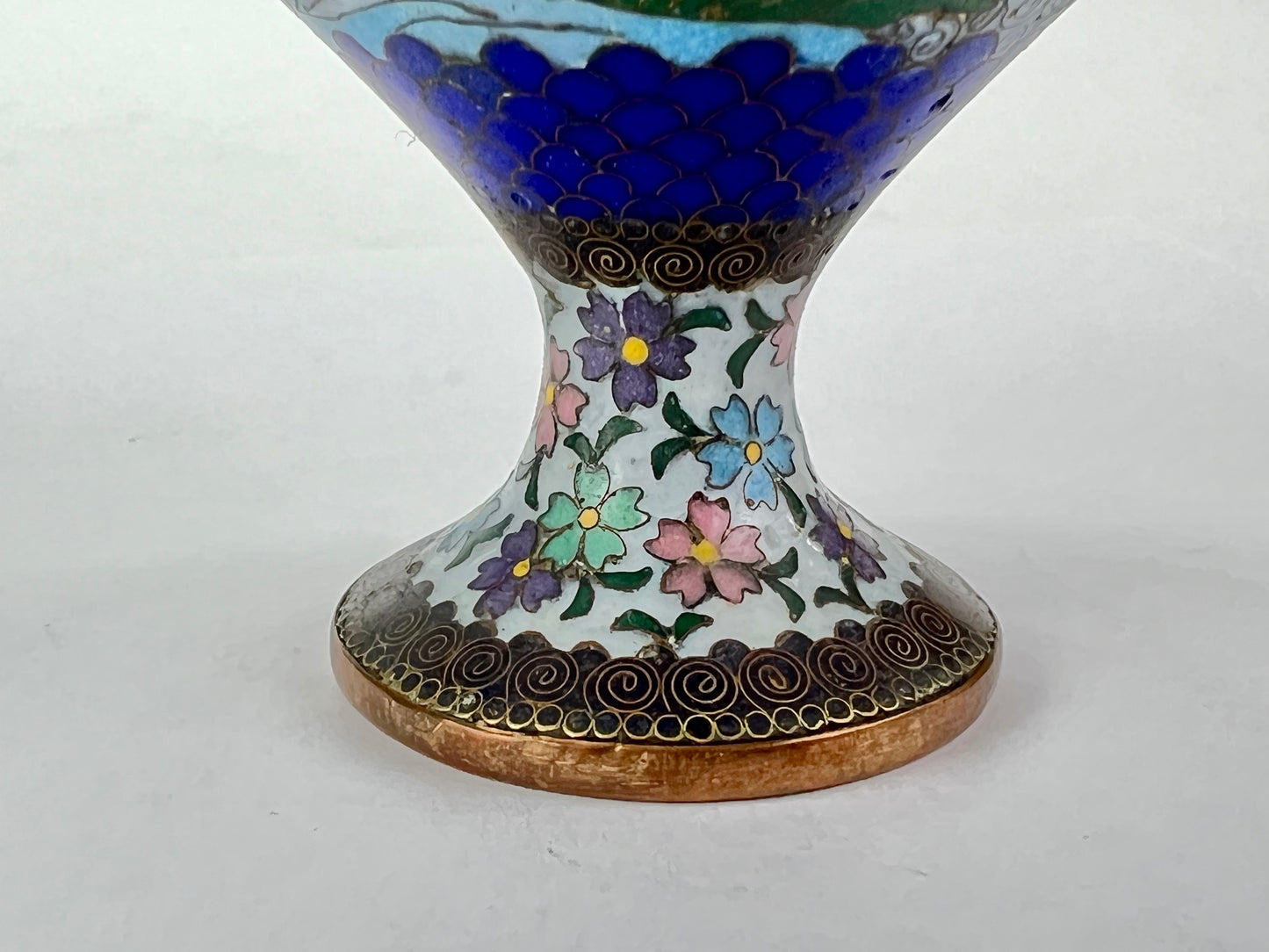 Antique Japanese Meiji Era (late 1800's) Cloisonné Koro Censer for Incense 4”