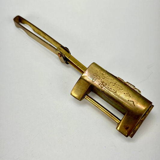 Vintage Chinese Cabinet or Chest Lock & Key Brass 1.5"