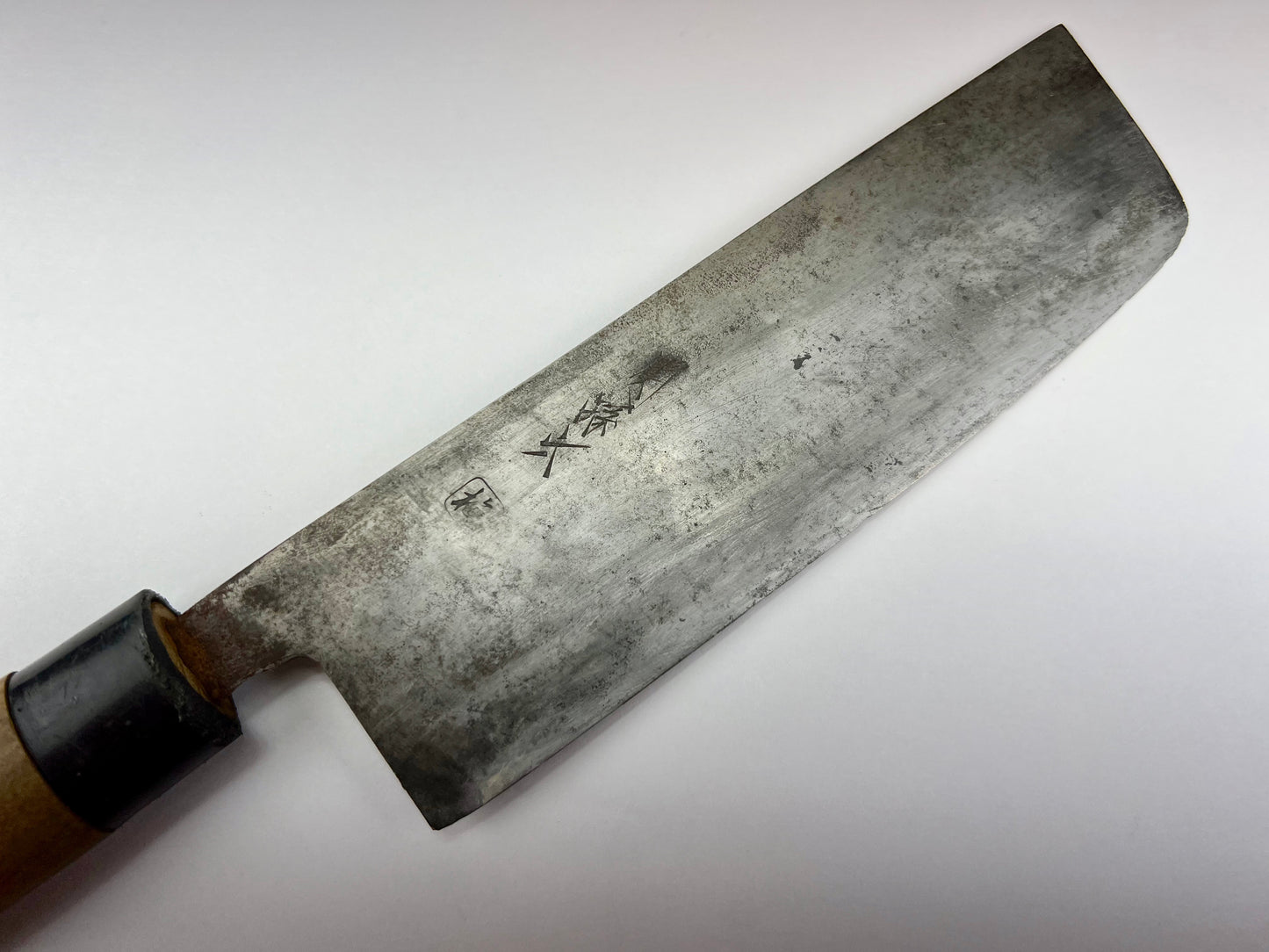 Vintage Japanese Signed Chef's Nakiri Hocho Sushi 6.5" Knife Laminated Samurai Steel